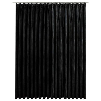 mørklægningsgardin med kroge 290 x 245 cm fløjl sort