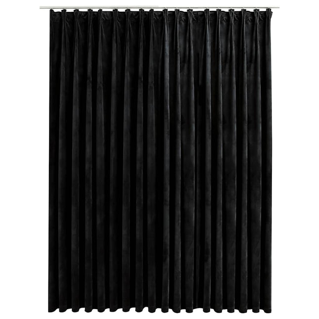 mørklægningsgardin med kroge 290 x 245 cm fløjl sort