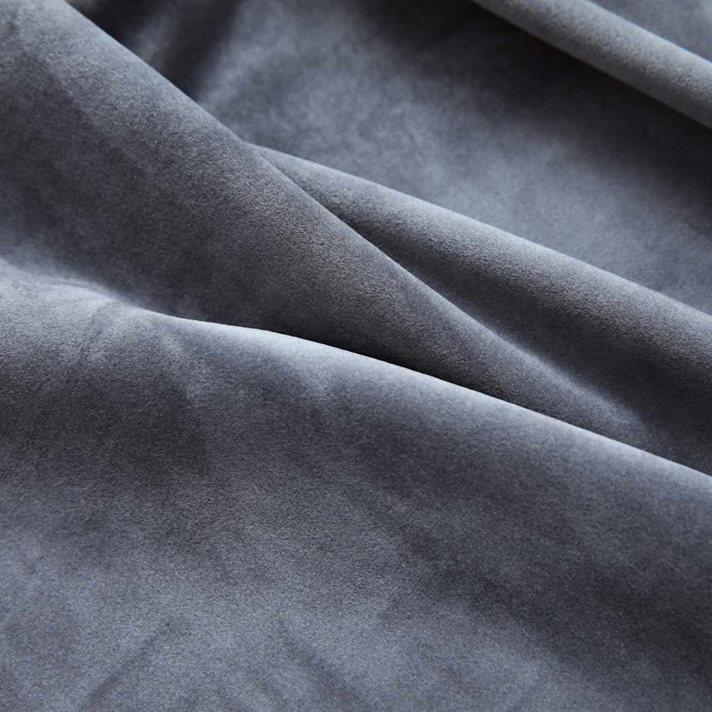mørklægningsgardin med metalringe 290x245 cm fløjl antracitgrå