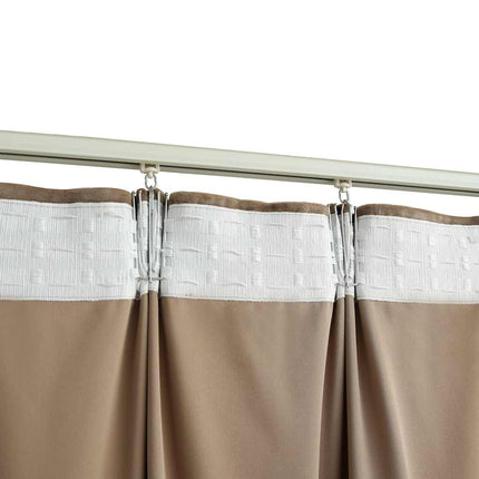 mørklægningsgardiner med kroge 2 stk. 140 x 225 cm fløjl beige