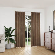 mørklægningsgardiner med kroge 2 stk. 140 x 225 cm fløjl beige
