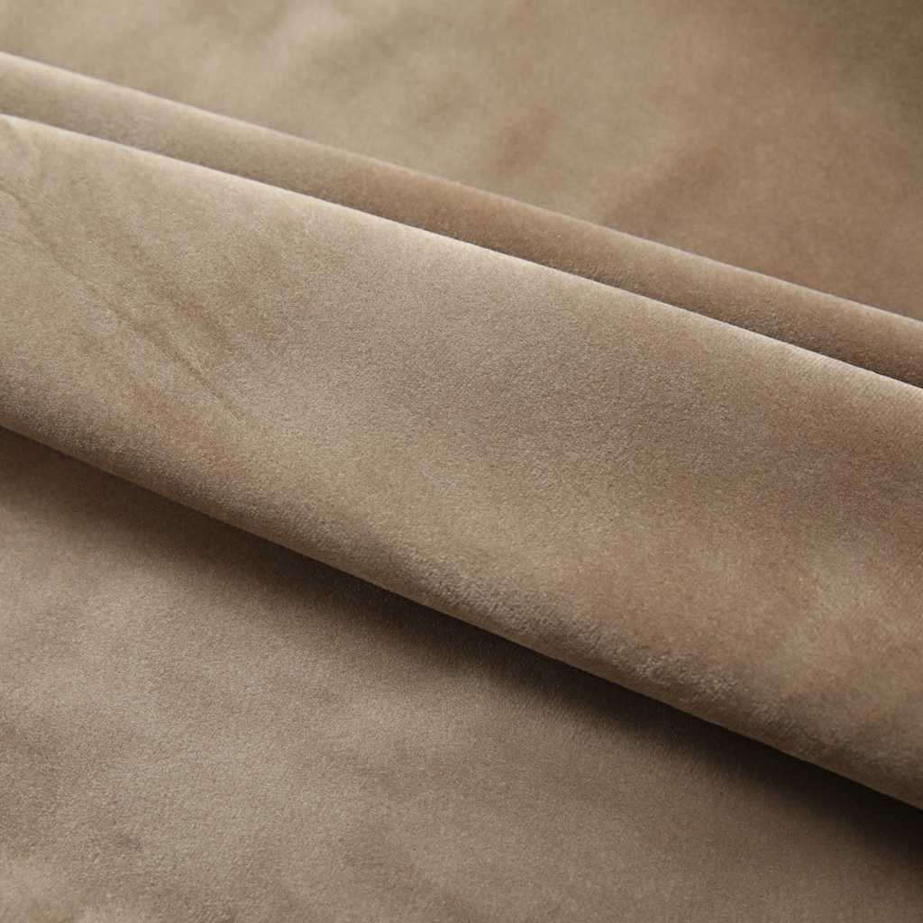 mørklægningsgardiner med kroge 2 stk. 140 x 245 cm fløjl beige