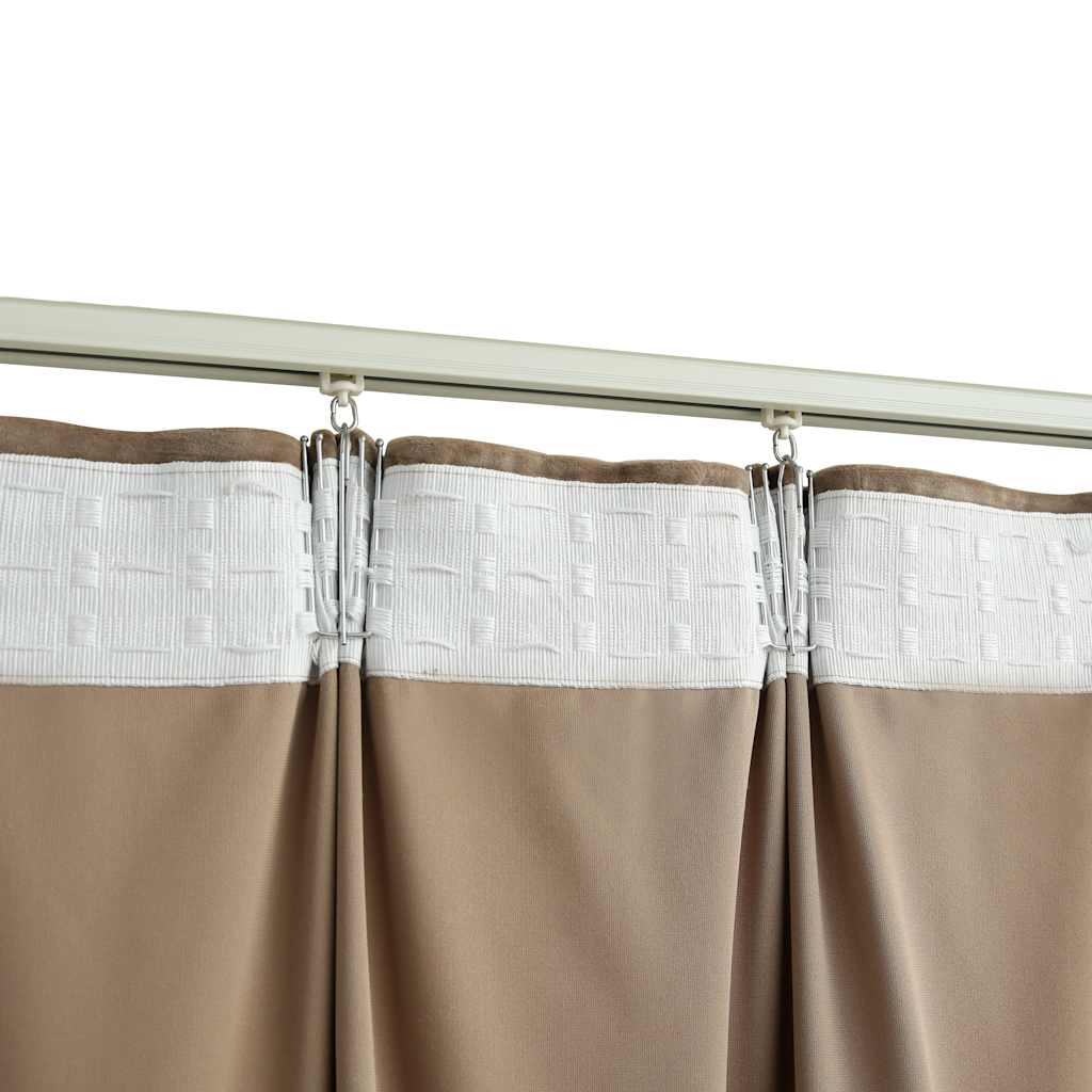 mørklægningsgardiner med kroge 2 stk. 140 x 245 cm fløjl beige