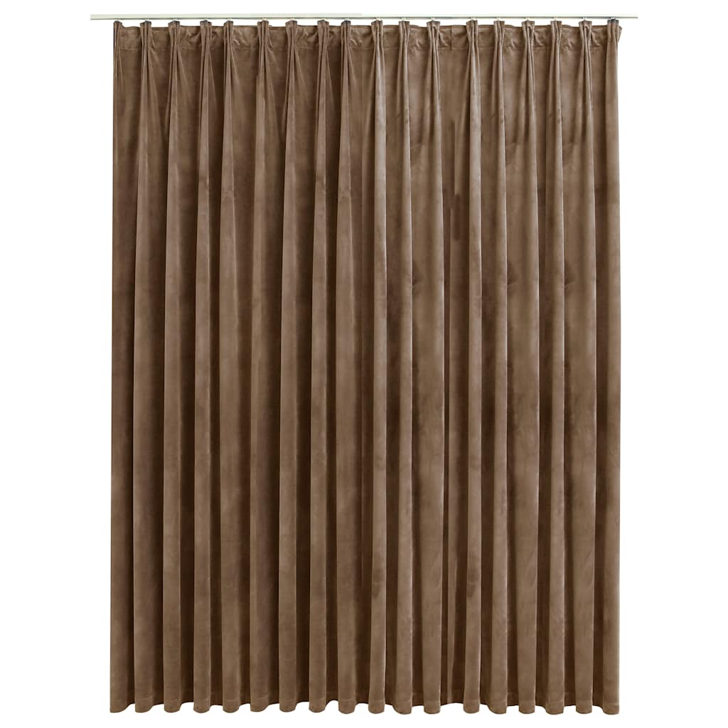mørklægningsgardin med kroge 290 x 245 cm fløjl beige
