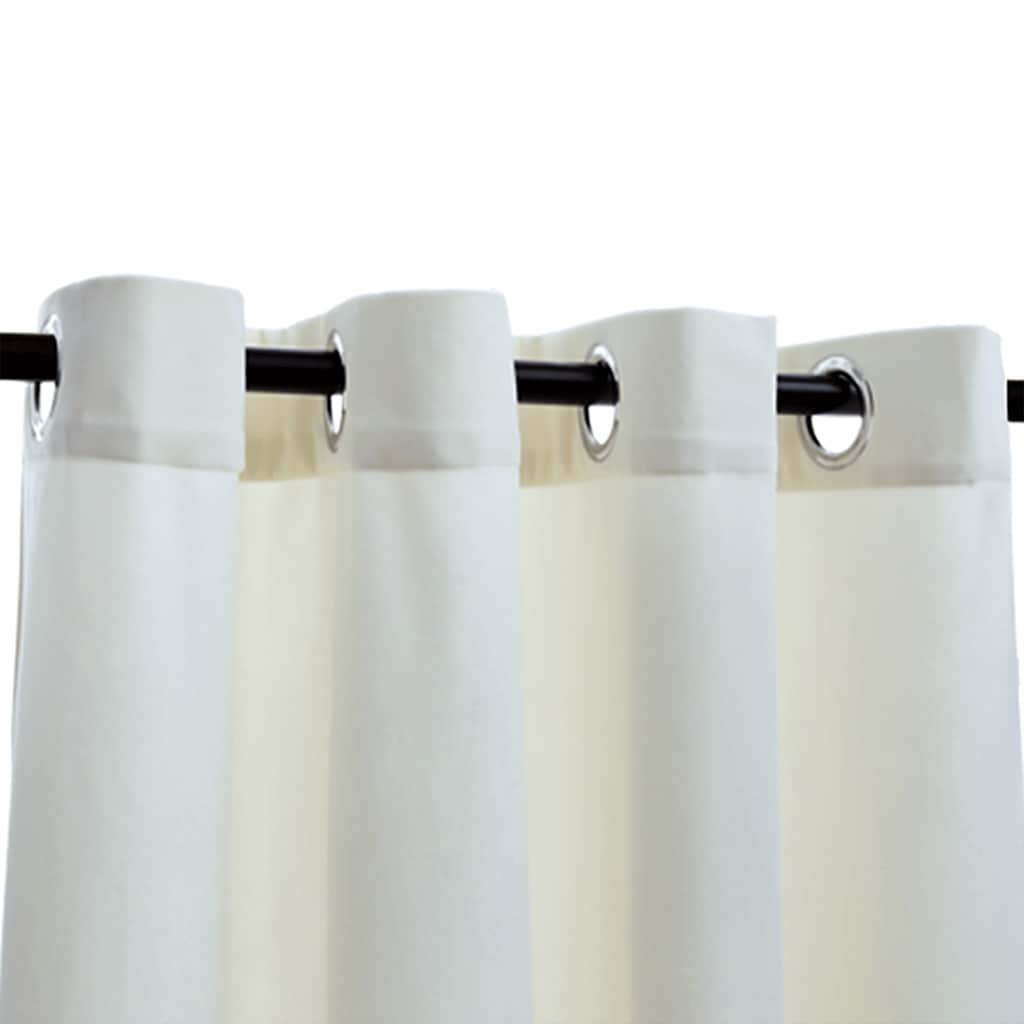 mørklægningsgardiner 2 stk. med ringe 140 x 175 cm fløjl creme