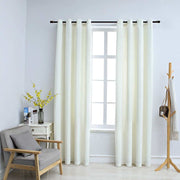 mørklægningsgardiner 2 stk. med ringe 140 x 175 cm fløjl creme
