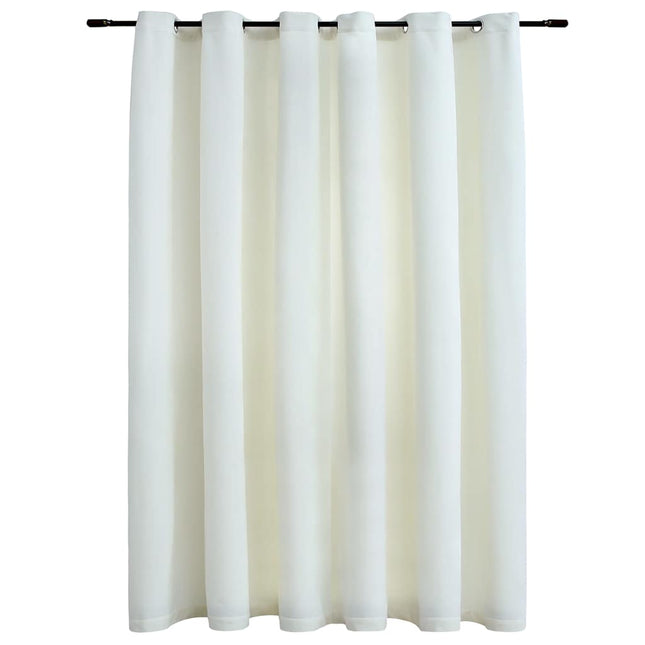 mørklægningsgardin med metalringe 290 x 245 cm cremefarvet