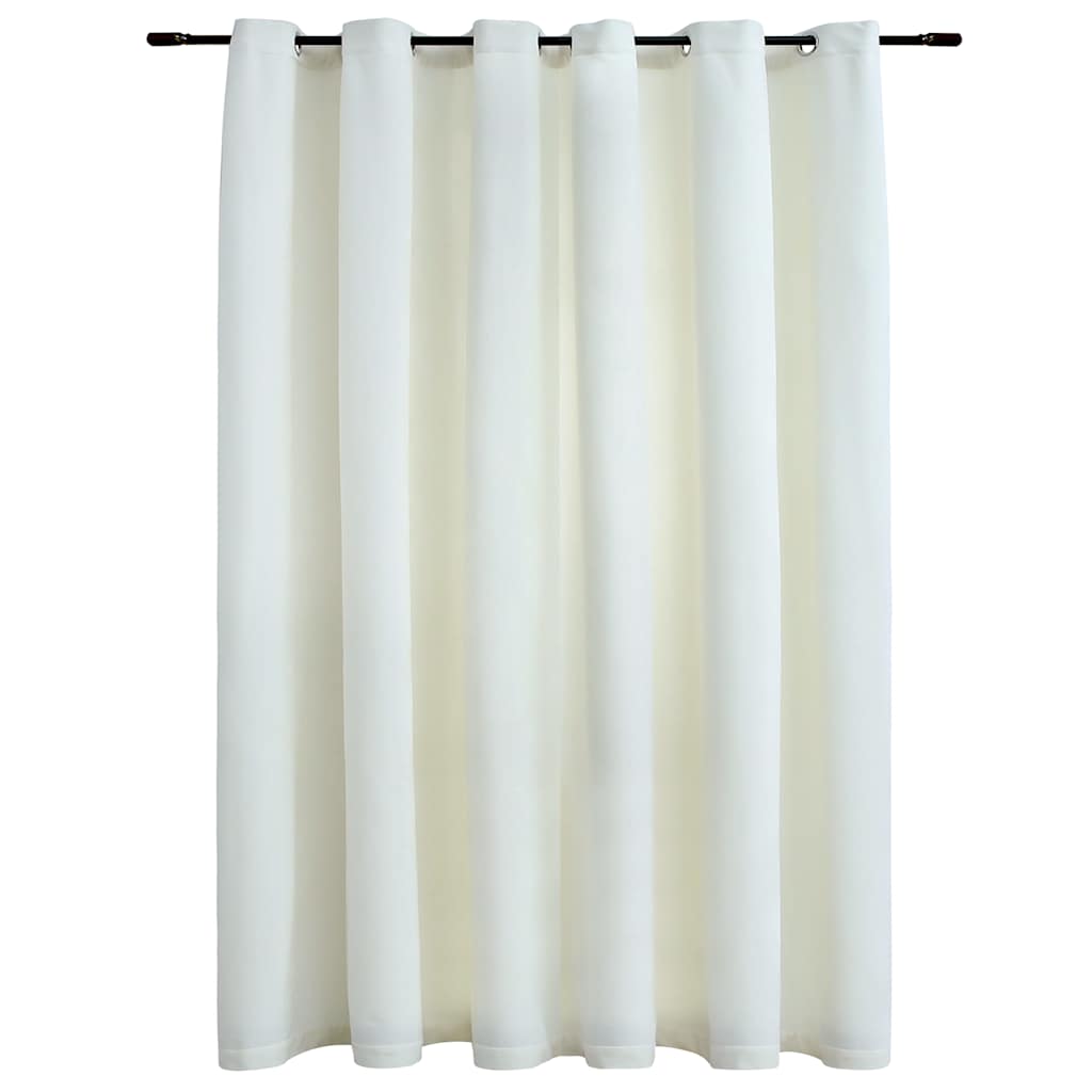mørklægningsgardin med metalringe 290 x 245 cm cremefarvet