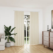 mørklægningsgardiner kroge 2 stk. 140x225 cm fløjl cremefarvet