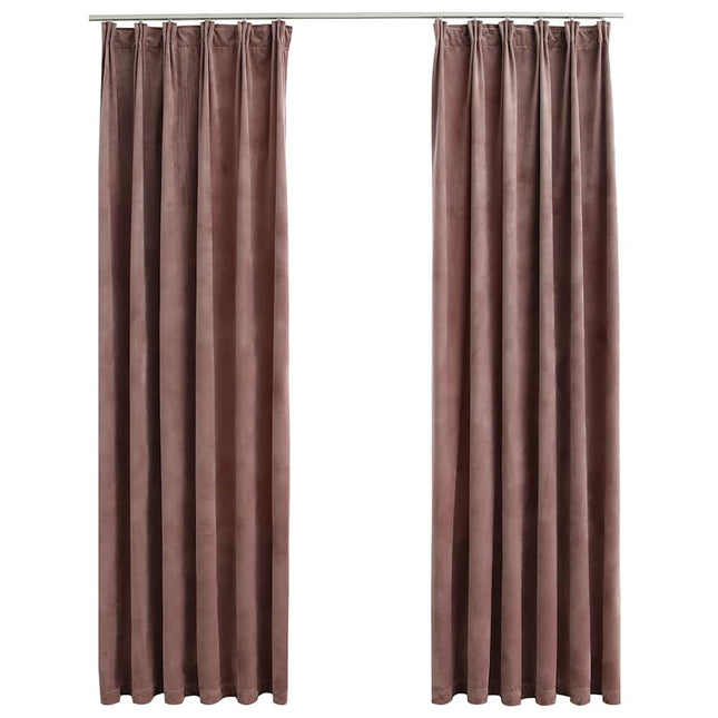 mørklægningsgardiner kroge 2 stk. 140x225 cm fløjl gammelrosa