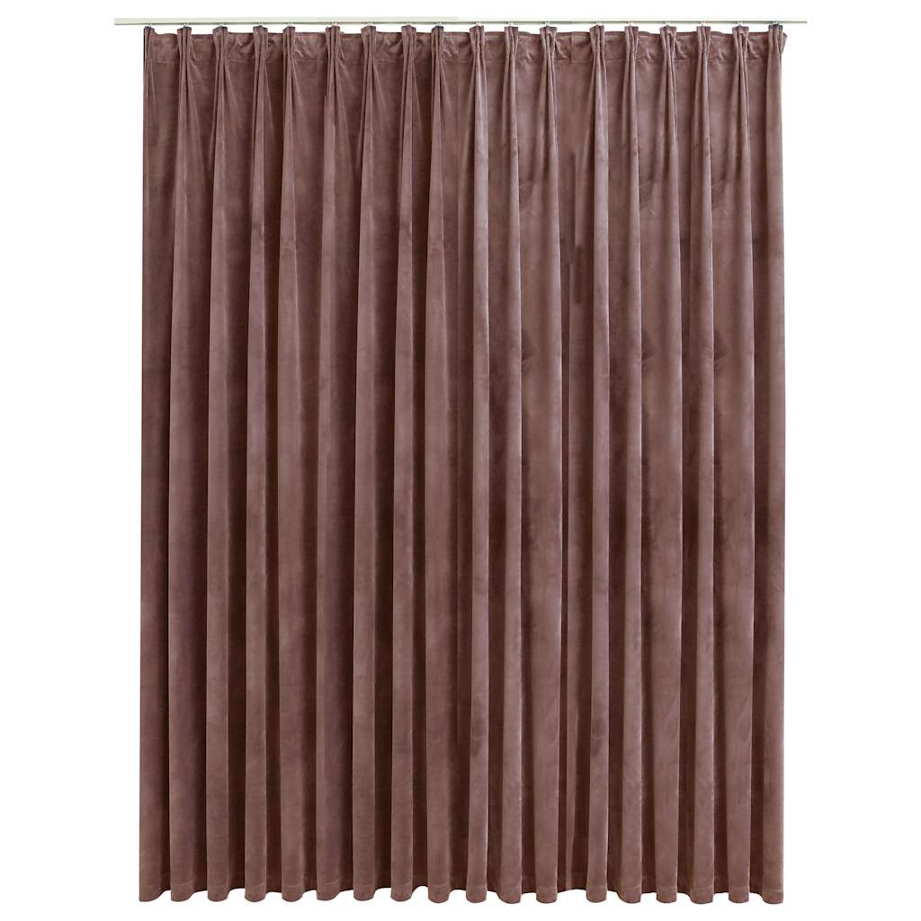mørklægningsgardin med kroge 290 x 245 cm fløjl gammelrosa