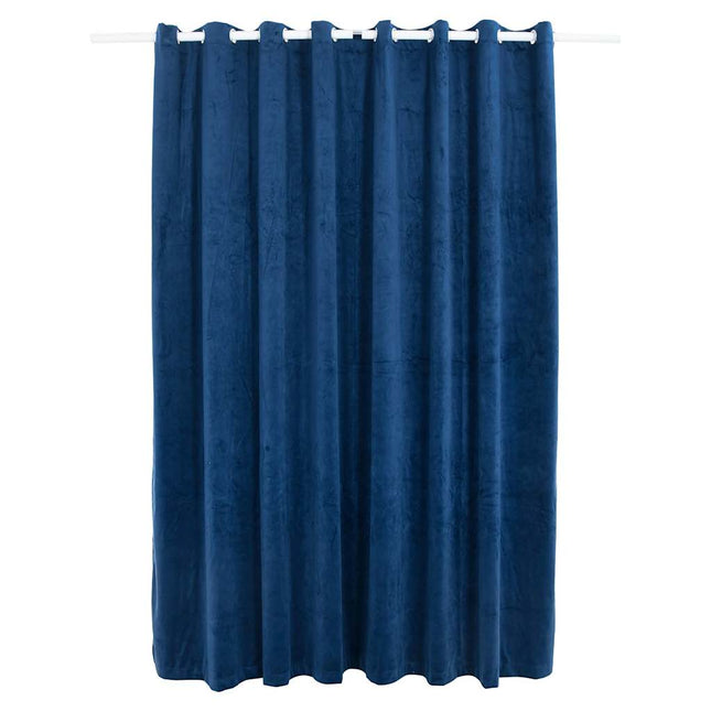 mørklægningsgardin med metalringe 290 x 245 cm mørkeblå