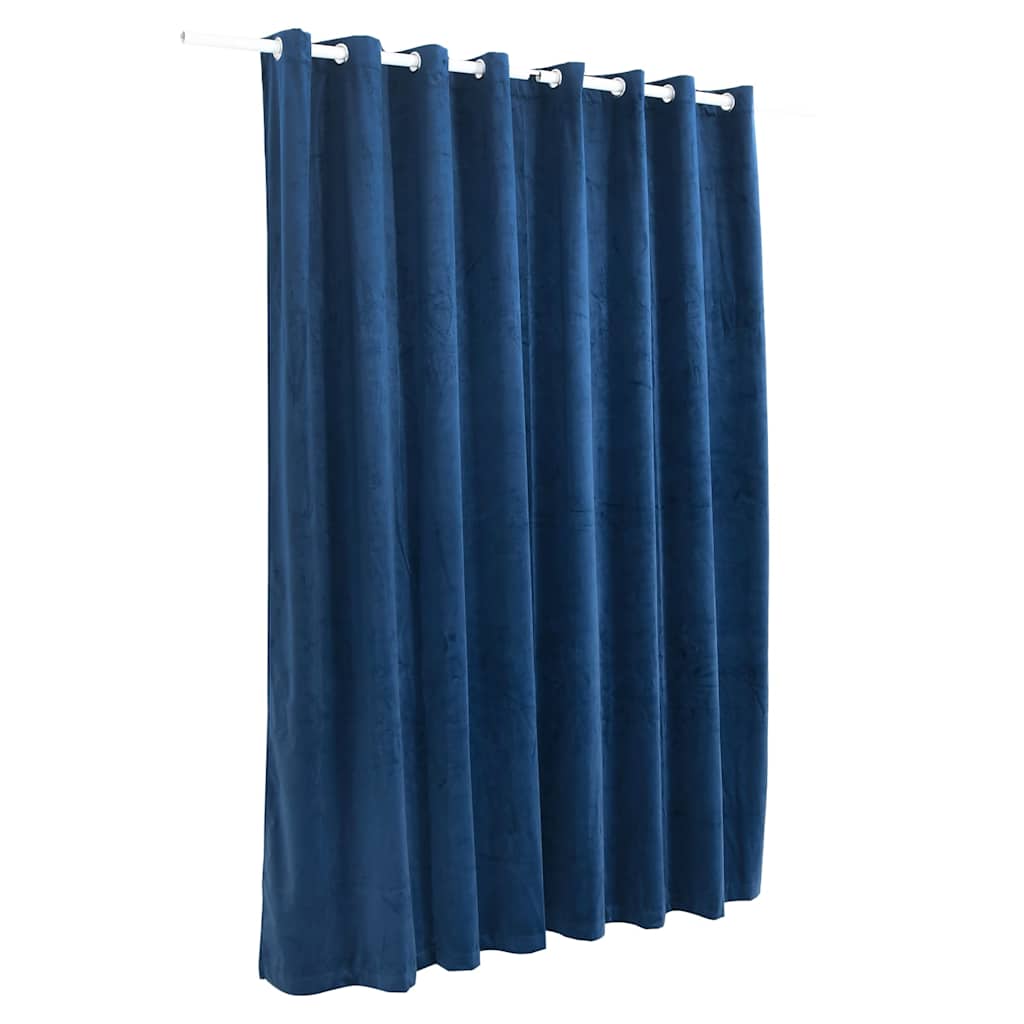 mørklægningsgardin med metalringe 290 x 245 cm mørkeblå
