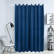 mørklægningsgardin med metalringe 290 x 245 cm mørkeblå
