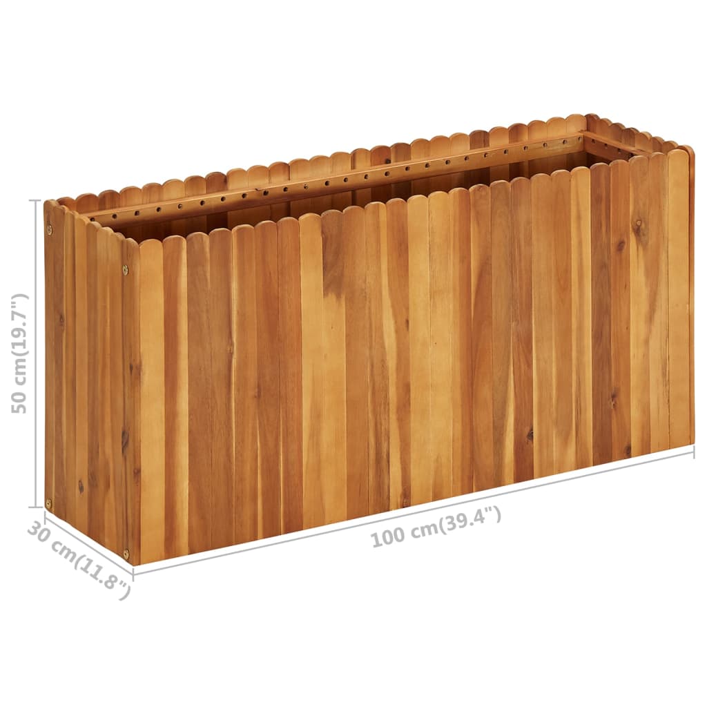 hævet plantekasse 100x30x50 cm massivt akacietræ