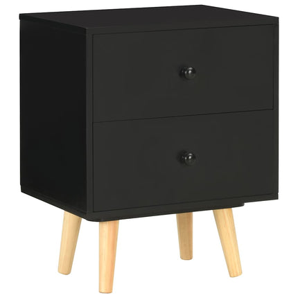 sengeskabe 2 stk. 40 x 30 x 50 cm massivt fyrretræ sort