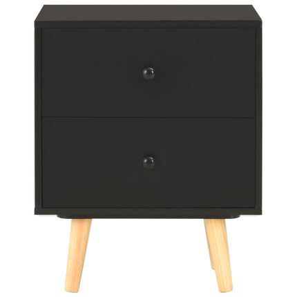 sengeskabe 2 stk. 40 x 30 x 50 cm massivt fyrretræ sort