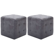 puf 2 stk. 30 x 30 x 30 cm imiteret ruskind