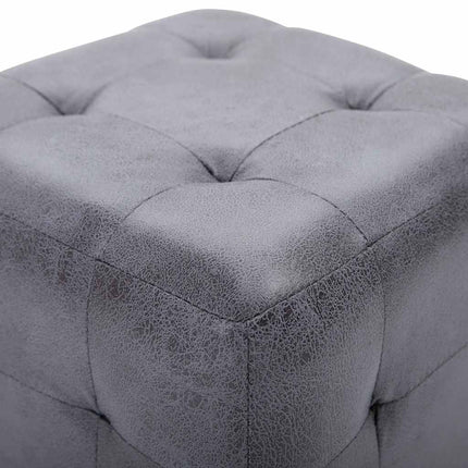 puf 2 stk. 30 x 30 x 30 cm imiteret ruskind
