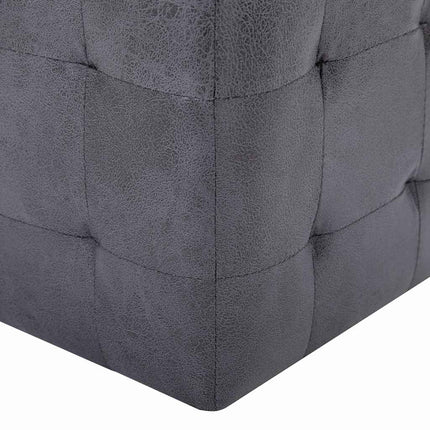 puf 2 stk. 30 x 30 x 30 cm imiteret ruskind