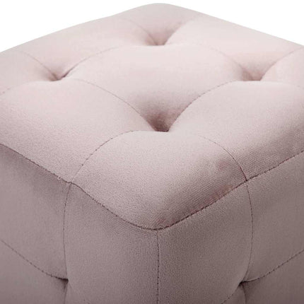 puf 2 stk. 30 x 30 x 30 cm fløjlsstof pink