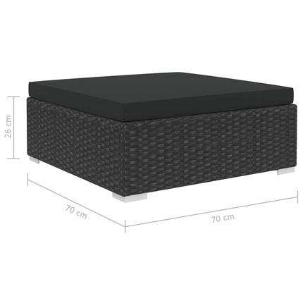 haveloungesæt 8 dele med hynder polyrattan sort