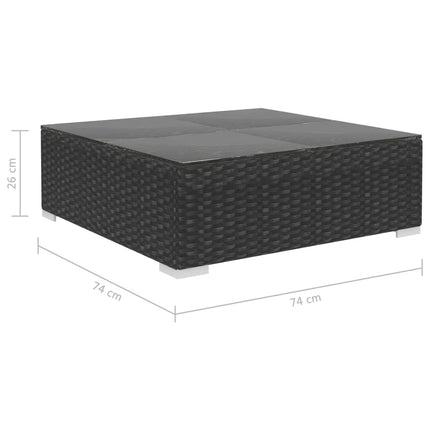 haveloungesæt 4 dele med hynder polyrattan sort