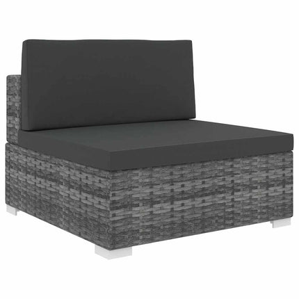 midtersæde til sofa 1 stk. med hynder polyrattan grå