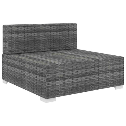 midtersæde til sofa 1 stk. med hynder polyrattan grå