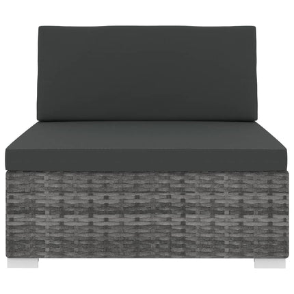 midtersæde til sofa 1 stk. med hynder polyrattan grå