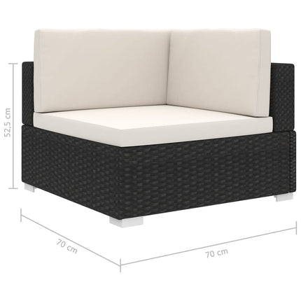 hjørnesæde til sofa 1 stk. med hynder polyrattan sort