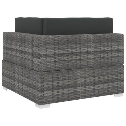 hjørnesæde til sofa 1 stk. med hynder polyrattan grå