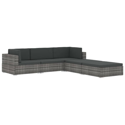 hjørnesæde til sofa 1 stk. med hynder polyrattan sort