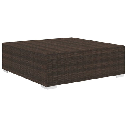 fodskammel til sofa 1 stk. med hynde polyrattan brun