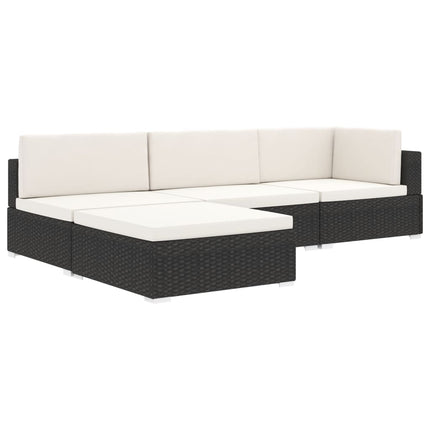 fodskammel til sofa 1 stk. med hynde polyrattan brun