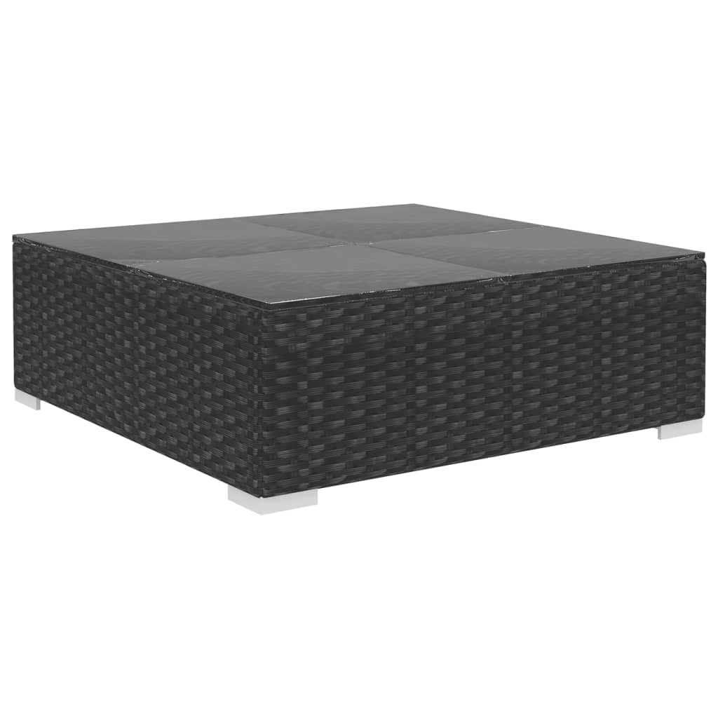 haveloungesæt 10 dele med hynder polyrattan sort