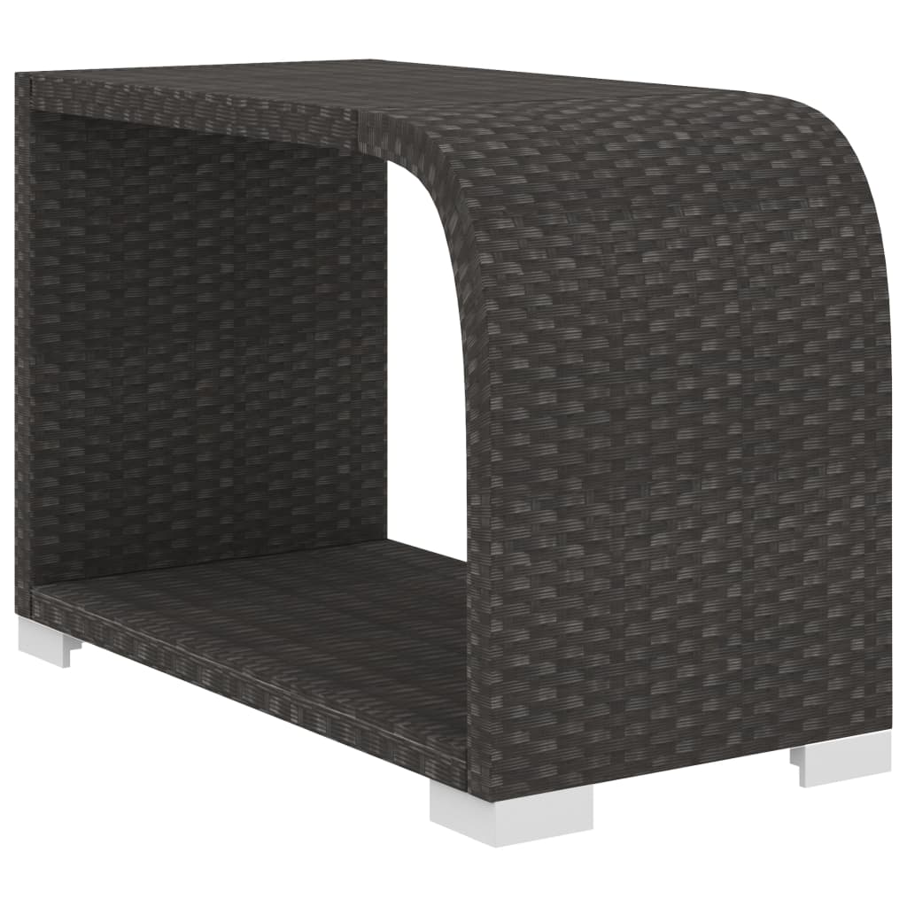 haveloungesæt 10 dele med hynder polyrattan sort