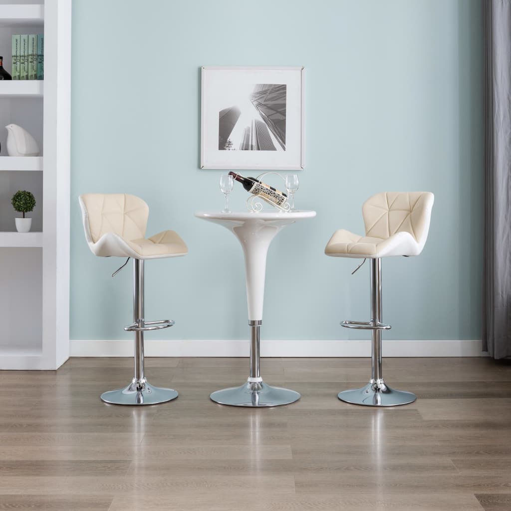 barstole 2 stk. kunstlder cremefarvet