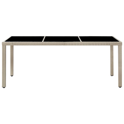 udendørs spisebordssæt 9 dele med hynder polyrattan beige