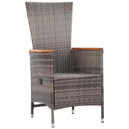 havestole 2 stk. med hynder polyrattan grå