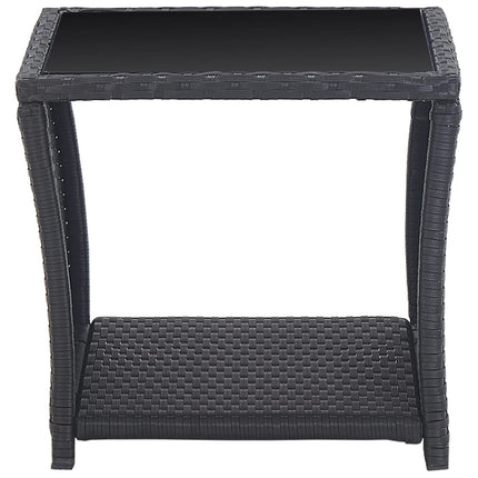 bistrosæt 3 dele med hynder polyrattan sort