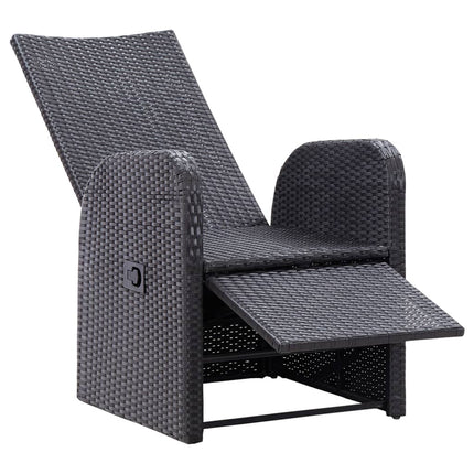 bistrosæt 3 dele med hynder polyrattan sort