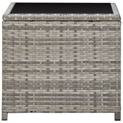 sofabord 45x45x40 cm polyrattan og glas grå