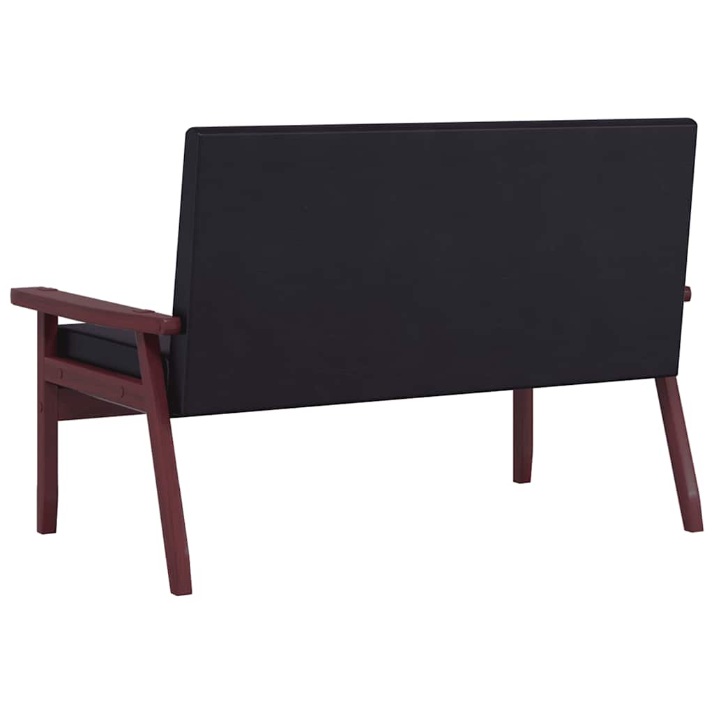 sofasæt 3 dele kunstlæder sort