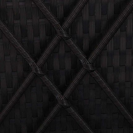 Havens solsenge med pude 3 pcs Sort Poly rattan