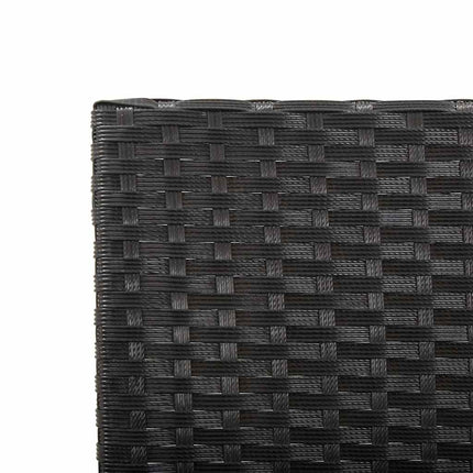 havebænk med hynder 176 cm polyrattan sort