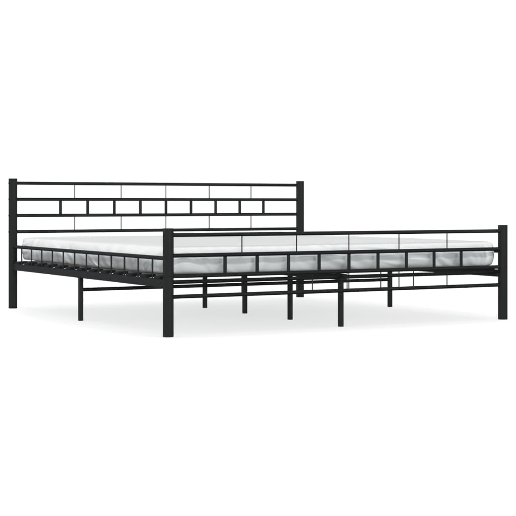 sengestel 200 x 200 cm stål sort