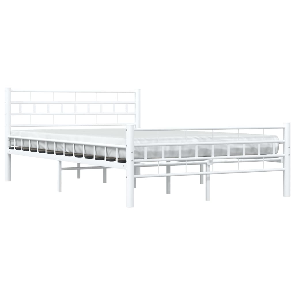 sengestel 140 x 200 cm metal hvid