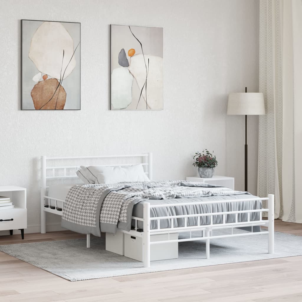 sengestel 140 x 200 cm metal hvid