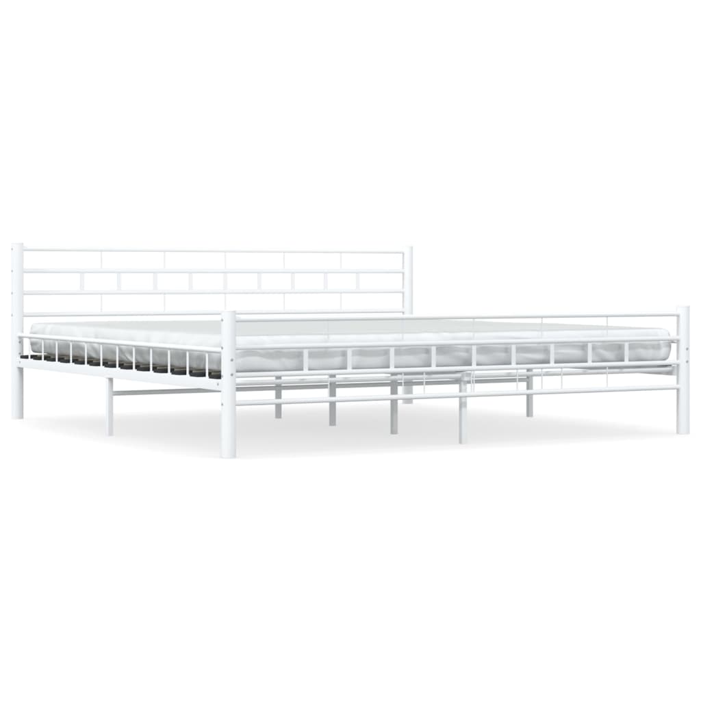 sengestel 200 x 200 cm metal hvid